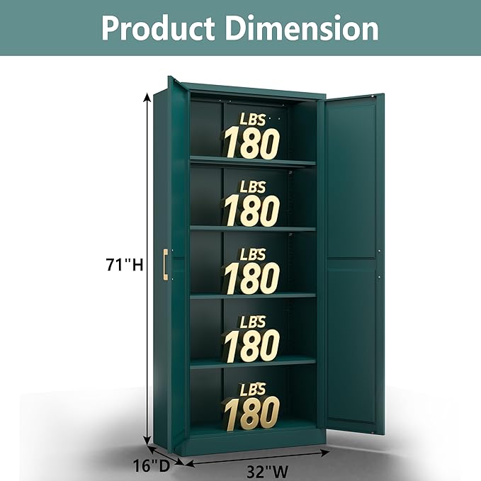 Kitchen Pantry Cabinet, 71 Inch Tall Metal Pantry Cabinet - Image 3