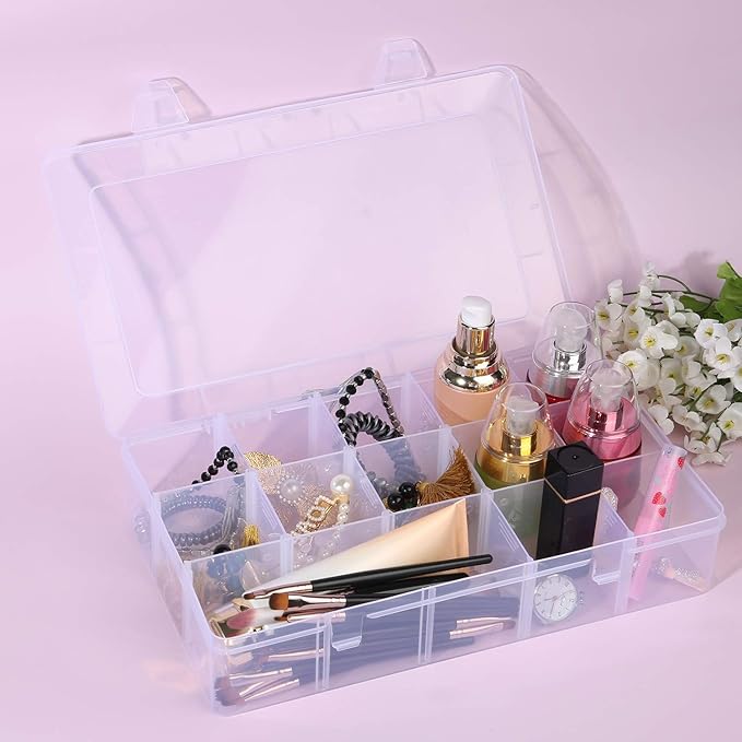 2 Pack 15 Grids Clear Plastic Organizer Box - Image 5