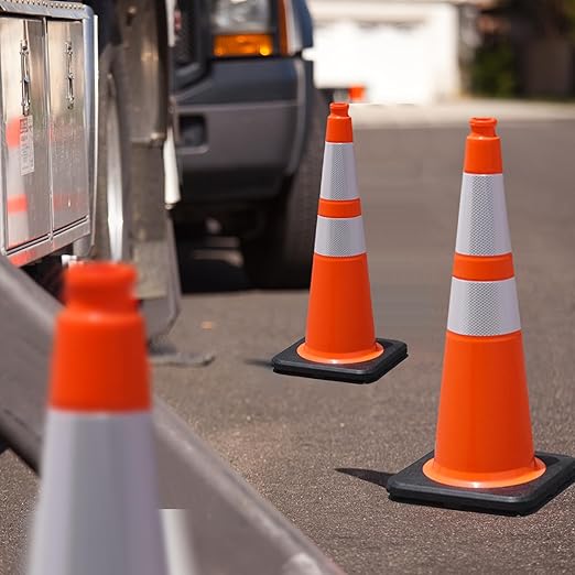 OrangeStar 28 Inch Orange Traffic Cones 8-Pack, Heavy Duty PVC Safety Cones - Image 5