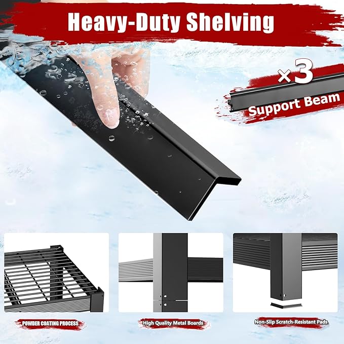 Heavy Duty Garage Shelving, 5-Tier Storage Shelves, 3050LBS Capacity Industrial - Image 5