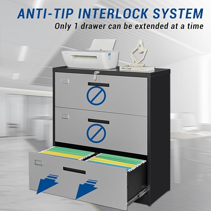 3 Drawer Lateral File Cabinet - Image 4