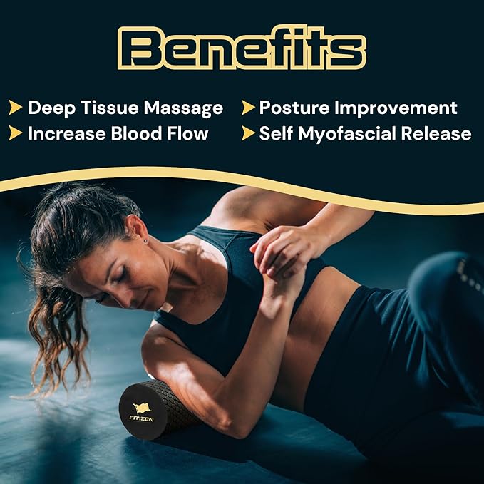 Fitizen Foam Roller – Muscle Massage Rehab Stiff Back Pain Physical Therapy - Image 7