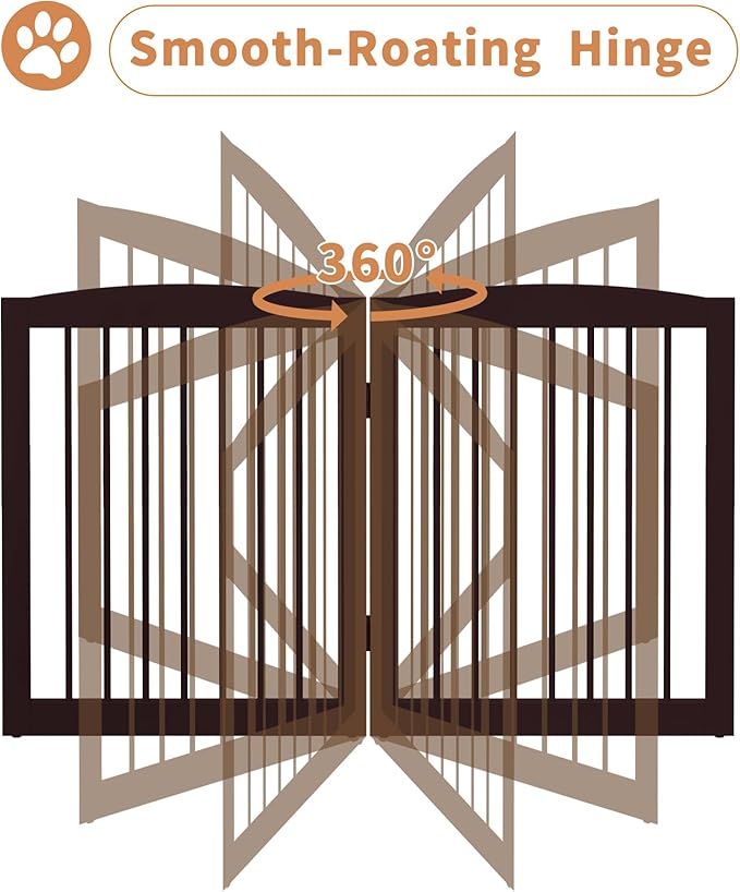 Freestanding Pet Gates with Walk Through Door, Dog Indoor Fence, Dog Gate - Image 7