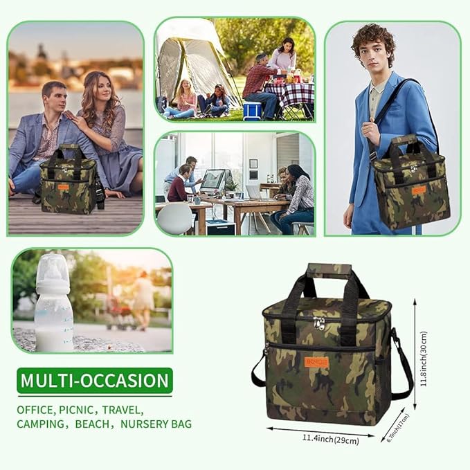 Iknoe Large Cooler Bag Collapsible 24 Can Insulated Bags Leakproof Lunch Cooler - Image 6