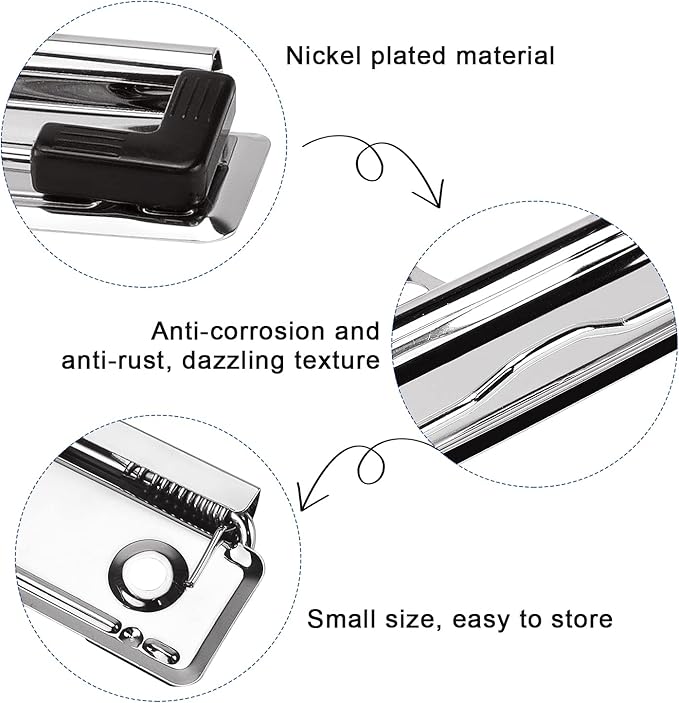 Meetory 10 Pack Mountable Clipboard Clips, Spring Loaded Surface Mount Handle - Image 3