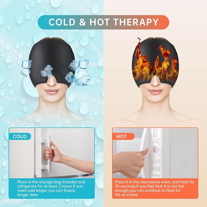 Migraine Relief Cap Headache Relief Cap Hat Head Ice Pack Wrap Migraine Cold - Image 8