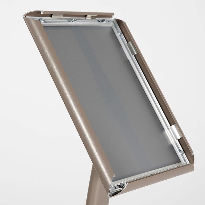 M&T Displays Curved Menu Board, 11x17 Pedestal Sign Holder Earth Color Floor - Image 7