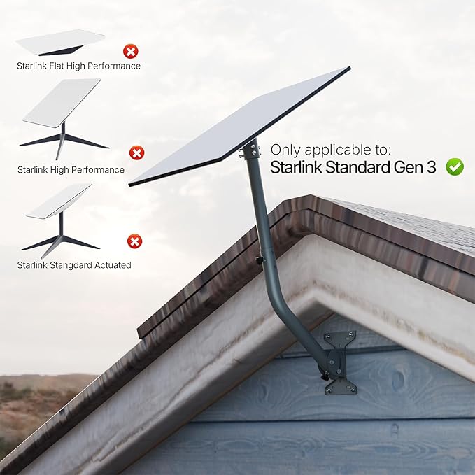 for Starlink Gen 3 Roof Mount, Aluminum Alloy Starlink Standard V3 Mounting Kit - Image 6