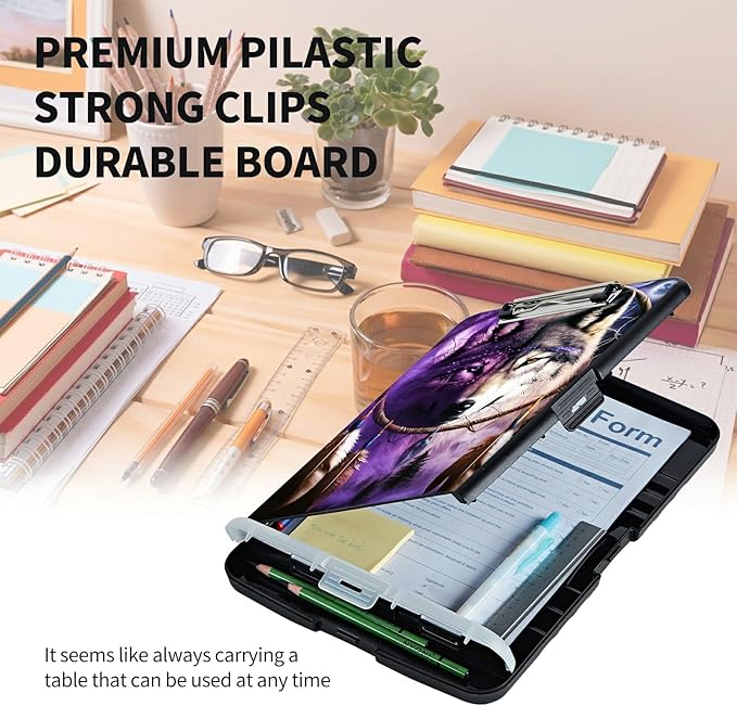 Clipboard with Storage High Capacity Plastic Nursing Clipboards with Pen Holder - Image 6