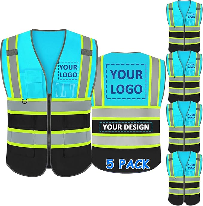 BeautyWill Custom Logo Safety Vest Class 2 High Visibility Reflective Vest by BeautyWill