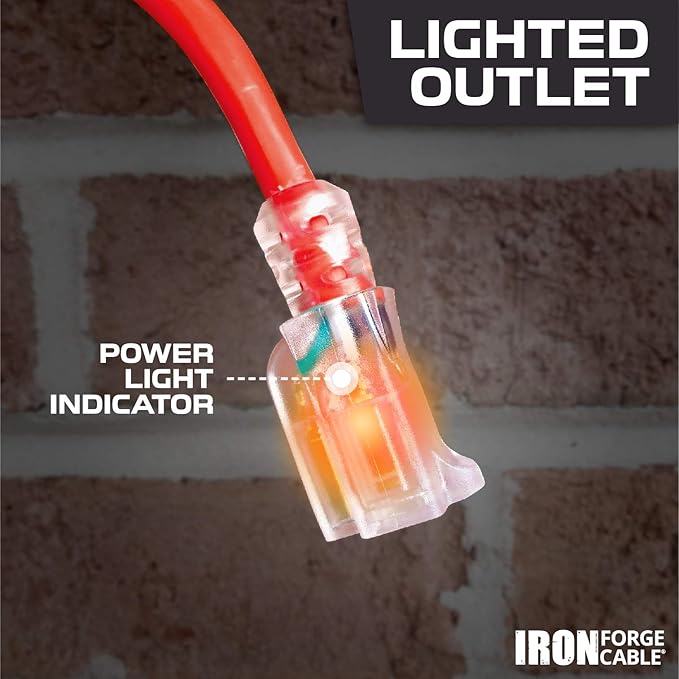 Iron Forge Cable 50 ft Lighted Outdoor Extension Cord - Image 7