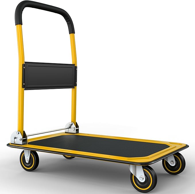 Heavy Duty Foldable Push Cart Dolly | 660 lbs. Capacity | Upgraded Collapsible by LifetimeApplianceParts