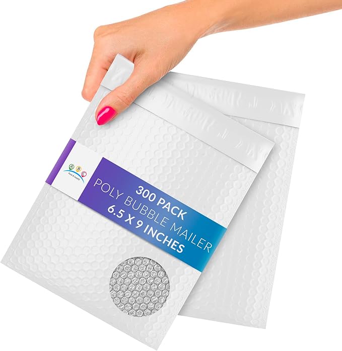 ABC PACK & SUPPLY Poly Bubble Mailers, 6.5 x 9 Inch. Pack of 300 White Padded by ABCPackSupply%C2%AE