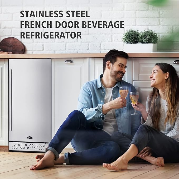 Tylza Beverage Refrigerator 15 Inch Wide, Mini Fridge Stainless Steel Under - Image 2