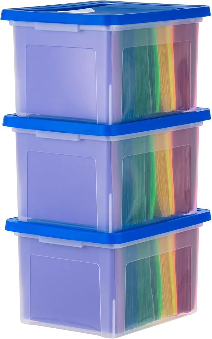 IRIS USA File Box, Plastic File Organizer Box by IRISUSA