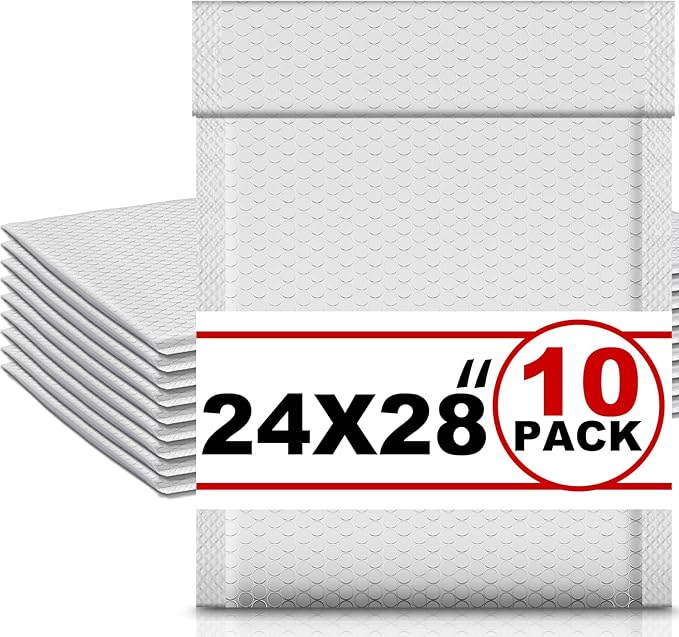 Ireer 10 Pack Extra Large 24 x 28" Bubble Mailers Poly Padded Envelopes by Ireer