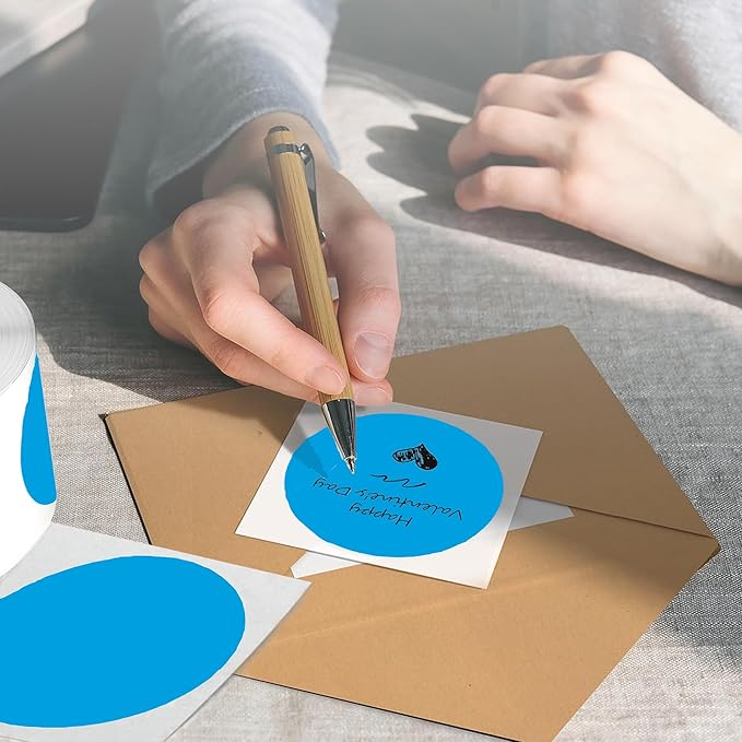 2 Inch Blue Round Thermal Labels, 600 Labels/Roll Self-Adhesive Circle - Image 5
