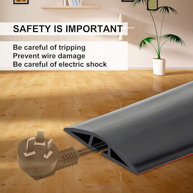 20Ft Floor Cord Cover Silicone Cable Protector Easy to Install Wire Organizer - Image 6
