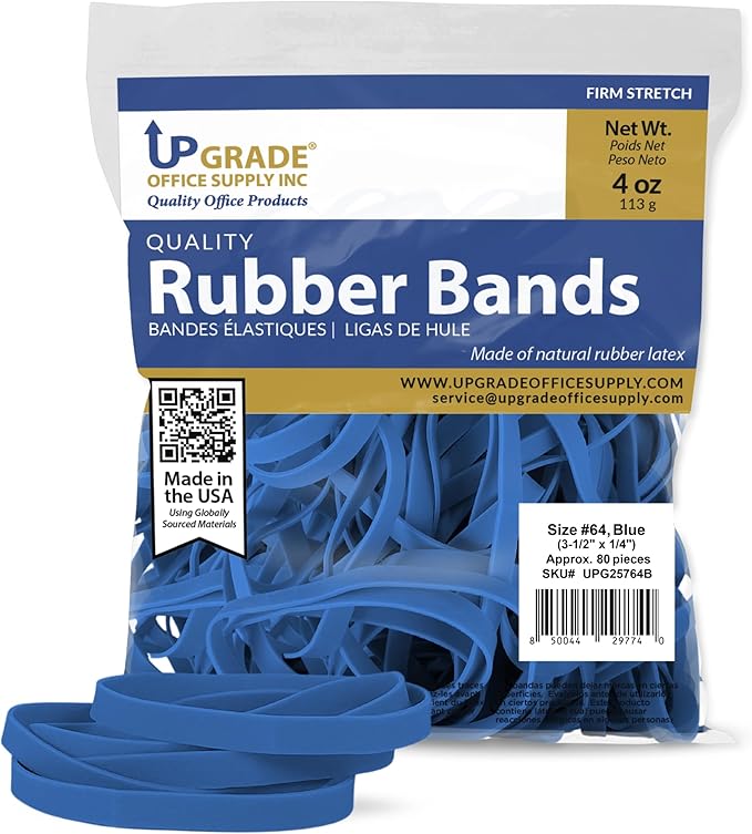 Upgrade Office Supply UPG25764B Rubber Bands, Size 64, 80 Bands, 1/4 lb Bag by UpgradeOfficeSupply