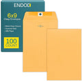 6x9 Clasp Envelopes – 100 Pack Brown Kraft Catalog Envelopes by EnDoc