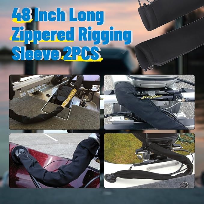 2PCS 48-Inch Zippered Rigging Sleeve Trolling Motor Sleeve Management Sleeve - Image 5