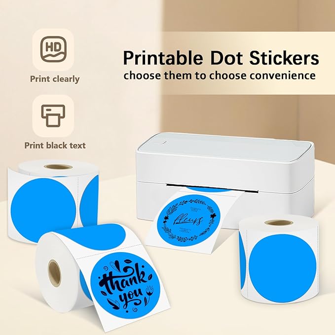 3 X 3 Inch Round Thermal Labels Circle Color Coding Labels Printable Waterproof - Image 2