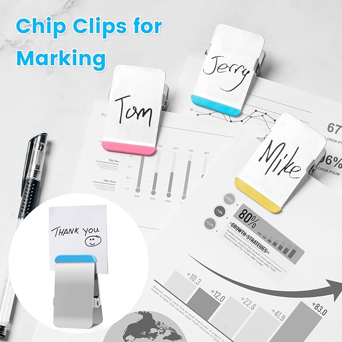 Bag Clips for Food, 6 Pack Metal Chip Clips - Image 2