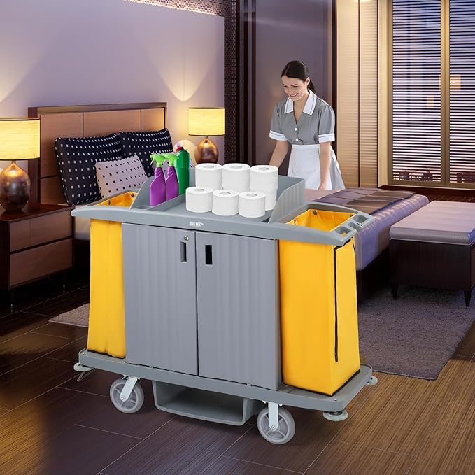 TUFFIOM Industrial Multifunctional Locking Hotel Cart, Commercial Traditional - Image 5
