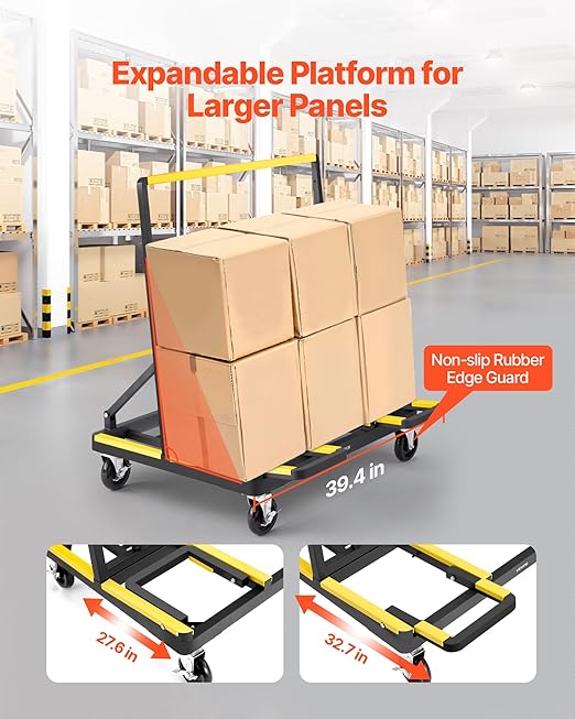 VEVOR Drywall Cart Dolly, 1800 lbs Load Capacity, Steel Panel Dolly - Image 3
