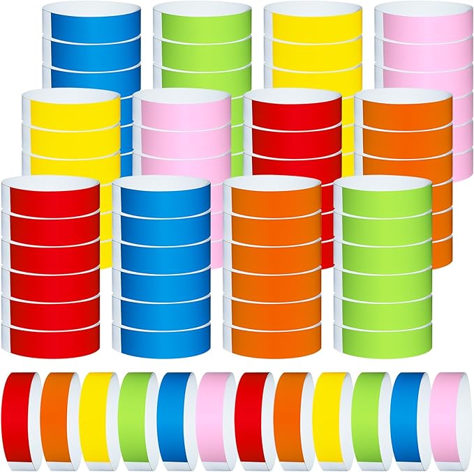 1200 Pcs Plastic Paper Wristbands by Wiyodaho