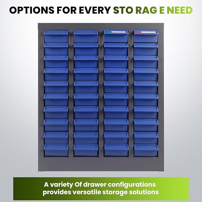 Part Cabinet with 40 Drawers, Shelves & Label Stickers - Image 7