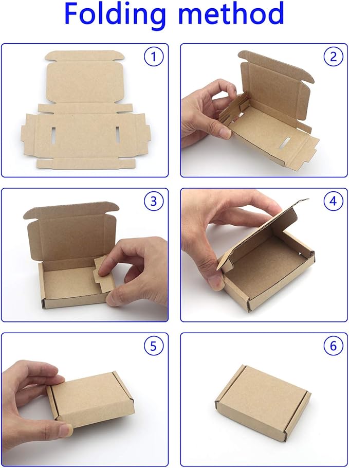 Ellbest 50pcs Kraft Paper Boxes, Corrugated Mailing Cardboard Packing Box - Image 6