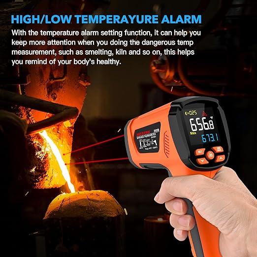 -40℉~3632℉, MESTEK Infrared Thermometer Temperature Gun, High Temp Thermometer - Image 3
