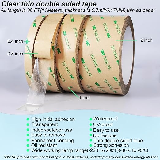 Thin Double Sided Tape Heavy Duty, Heat Resistant, Waterproof, Sticky Mounting - Image 2