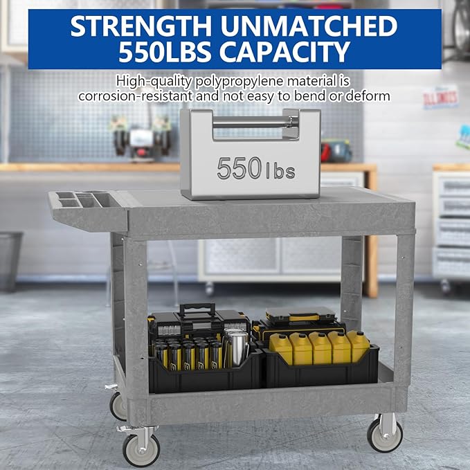 550LBS Utility Cart, Flat Top 46x25 Inch Utility Cart - Image 6