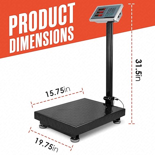 Houseables Industrial Scale, Platform Scale, 600 LB, Weight Machine - Image 2