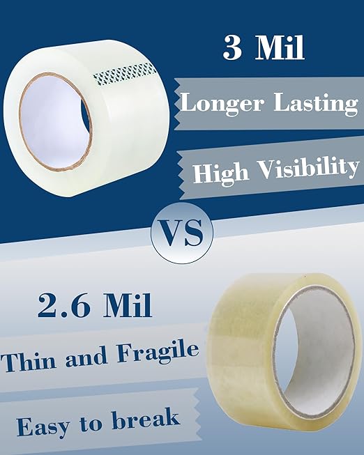 Lichamp Heavy Duty Packing Tape 6 Rolls, Wide Packaging, 3 in. x 90 Yd. - Image 5