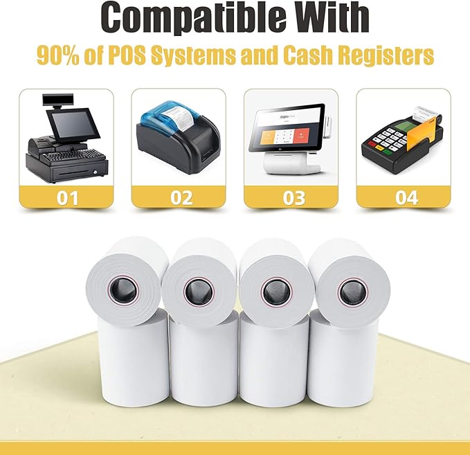 Azure Zone, Thermal Paper 2-1/4 X 85ft 200 Rolls, Fits Most POS Machines and - Image 5