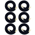6 Pack Velvet Rope, 5 Feet Black Velvet Stanchion Rope by LepoHome