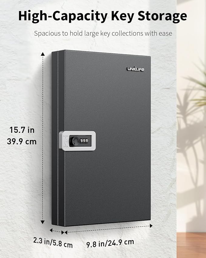 Uniclife 32 Keys Key Lock Box, Wall Mount Key Box, Key Cabinet, Car Key - Image 2