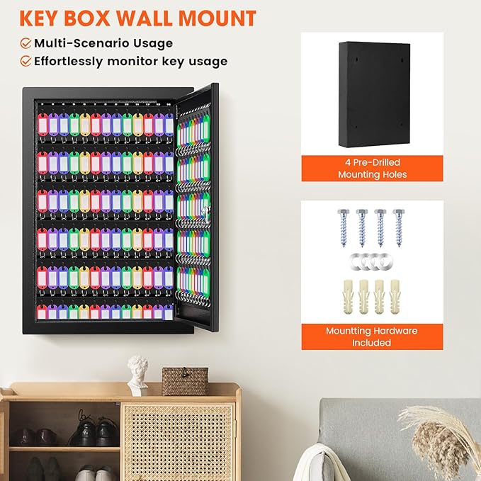 150 Keys Cabinet Organizer Wall Mount, Heavy Duty Key Lock Box - Image 7