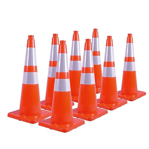 8 Pack Traffic Safety Cones 28 Inches by YOURSAFETYOURPRIORITY