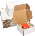 8x8x4" Shipping Boxes 25 Pack White Corrugated Cardboard Mailing Boxes by Wowxyz