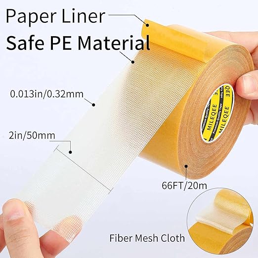 Double Sided Tape Heavy Duty, 2in x 66FT, Universal High Tack, Sticky - Image 2