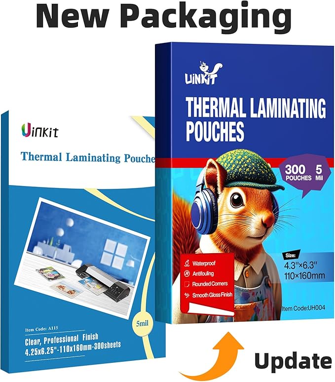 Uinkit 300Pack Thermal Laminating Pouches Card Size 4.3x6.3Inches 5Mil - Image 2