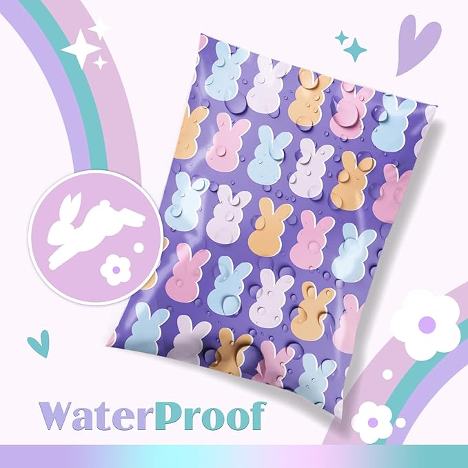 Metronic Poly Mailers 10x13 Inch 100pc, Easter Rabbit Bags - Image 3