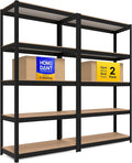 HOMEDANT House 5 Tier Laminated Metal Shelving Unit Adjustable Storage Utility by TheBestOrganizingSolution