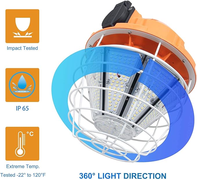 NS 150W LED Temporary Work Light, 24750LM Linkable Daylight White 5, 000K - Image 8