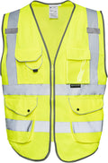 Vest 9 Pockets Class 2 High Visibility Zipper Front Construction Vest by NORTHMON+SAFETY