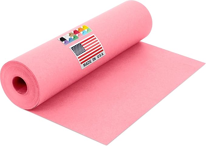 USA Made 12" x 1200" Pink Kraft Paper Roll, 45 lbs Thickness, American Quality by Paclord